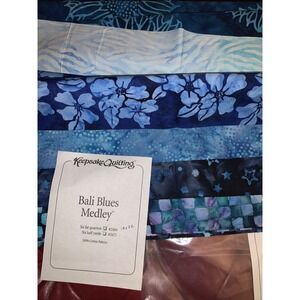 Keepsake Quilting Bali Blues Medley Fabrics 6 Fat Quarters 18x22  Quilt